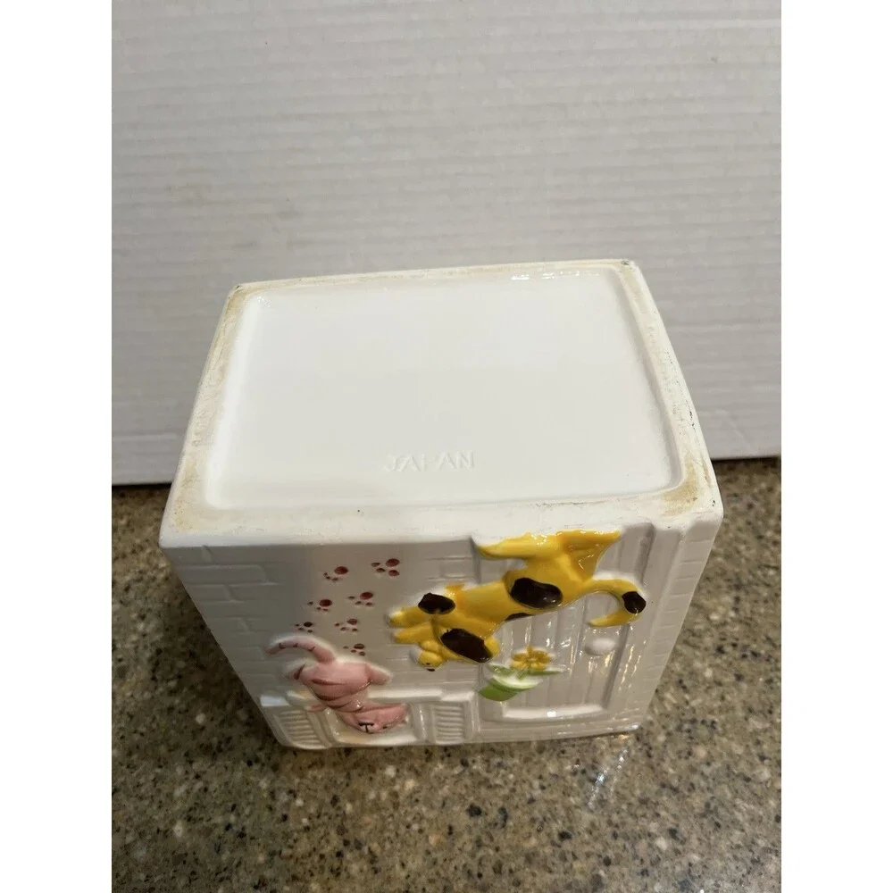 Vintage Animal House Cookie Jar Cat Dog Ceramic Kitchen Canister